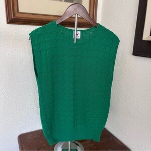 Vintage Sweater Bazaar Green Knit Sweater Vest